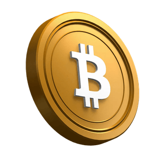 Moneta Bitcoin BTC posizionata in diagonale come elemento grafico nella sezione hero
