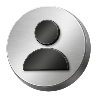 Elemento decorativo avatar utente 3D in argento nella pagina FAQ